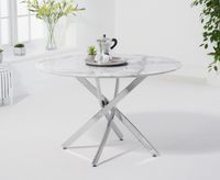 carter 120cm round white marble dining table