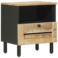 mesita de noche natural 40 x 33 x 46 cm madera de mango maciza vidaxl