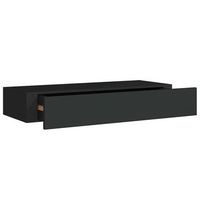 estante con cajon de pared  estante flotante  repisa de pared mdf negro 60x235x10 cm