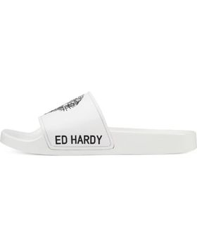 de ED HARDY SEXY BEAST SLIDERS WHITE-BLACK BLANCO-NEGRO