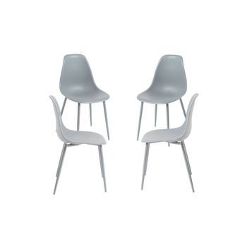 Pack 4 Sillas Mykle Total De Polipropileno 85*46*38 Cm - Gris Claro