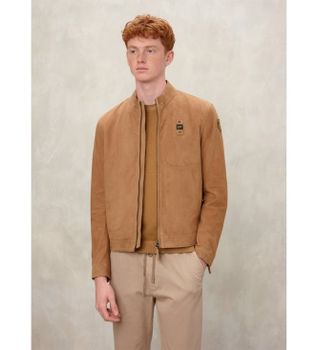 Blauer para hombre. 26SBLUL02434 Chaqueta de Ante corta Cypherlis marrón (M), Casual, Piel