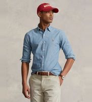 polo ralph lauren para hombre 710548538001 camisa de cambray slim fit azul m casual algodon denim manga larga