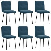 pack 6 uds sillas de comedor  silla de cocina terciopelo azul