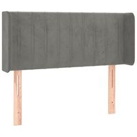 cabecero cama mueble de dormitorio con led de terciopelo claro 103 x 16 x 7888 cm gris m020001410