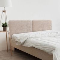 dhome cabecero tapizado en lana redondeado para pared acusticos cabeceros absorbentes cabezal cama dormitorio beige 160cm dual
