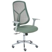 silla de oficina moderna con base giratoria altura ajustable reposabrazos respaldo de malla verde nuviner