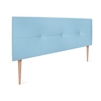 Cabecero De Polipiel Con Botones 135x105cm Con Patas Camas 120/135 - Celeste