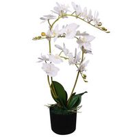 planta artificial con macetero para orquideas 65 cm blanco dec021904