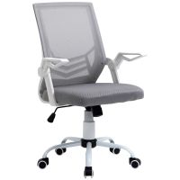 vinsetto silla de oficina giratoria con reposabrazos gris