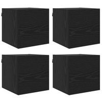 mueble para tv montado en la pared 4 uds  mueble de salon  gabinete de tv roble negro