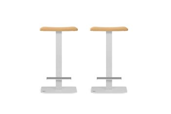 Pack 2 taburetes 63 cm  asiento crema estructura blanco