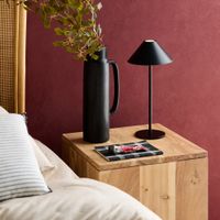 lampara de mesa interiorexterior led inalambrica h32cm negro