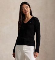 polo ralph lauren para mujer 211971870002 jersey de algodon en punto de ochos negro s casual