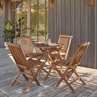 salon de jardin de madera de teca maciza aceitada 4 pers