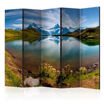 Biombo - Lake With Mountain Reflection, Switzerland Ii (225x172 Cm)
