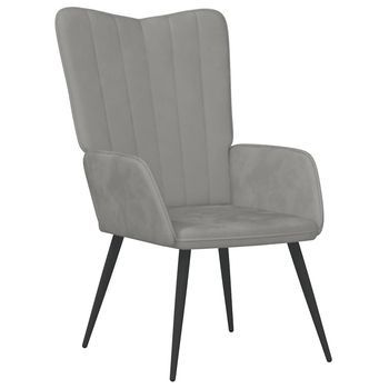 Sillón De Relax De Terciopelo Gris Claro Vidaxl