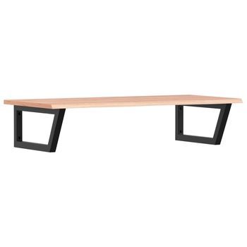 Estante De Lavabo De Pared | Estantería Pared | Estante Flotante De Acero Y Madera Maciza De Roble