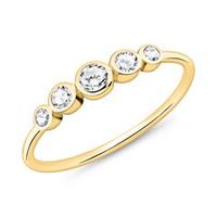 anillo para mujer de plata 925 chapada en oro circonita cubica
