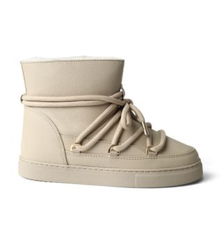 Inuikii para mujer. 1001.003.0252 Botas de Piel Full Leather beige (38), Plano, Cordones, Casual, Clásico