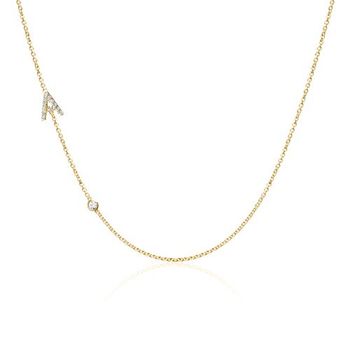 Cadena personalizable de oro 14 quilates con diamantes