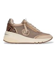 carmela para mujer 16422801-beige zapatillas de piel 164228 marron claro 39 5 a 8cm cordones cremallera casual