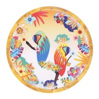 plato pequeno plano de melamina con diseno tropical 23 cm