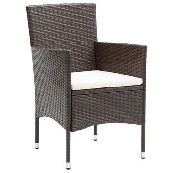 4 Uds Sillas De Comedor Para Jardín | Silla De Exterior | Sillon Jardín Ratán Sintético Marrón