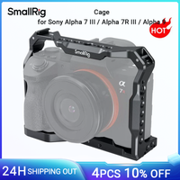 jaula de camara smallrig a7iii para sony alpha 7 iii  alpha 7r iii  alpha 9 w soporte de zapata fria 1-4 -20 y 3-8-16 orificios roscados 2918