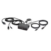 conmutador kvm startechcom hdmi 4k 60hz usb-ausb-c cables integrados audio 18m