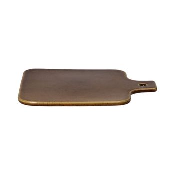 Plato de gres marrón