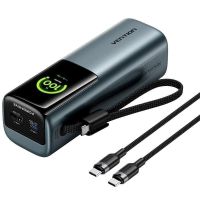vention fkgh0 power bank 27000mah 200w con pantalla tft y carga rapida pd31 usb-ca gris