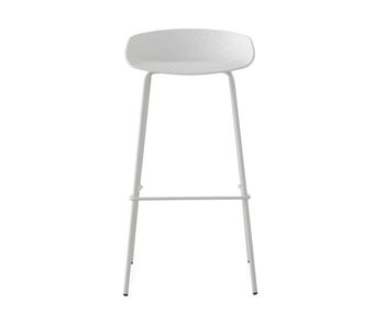 Pack de 2 taburetes pp blancos con patas metálicas