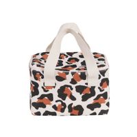 bolsa porta alimentos de lino con estampado de leopardo multicolor