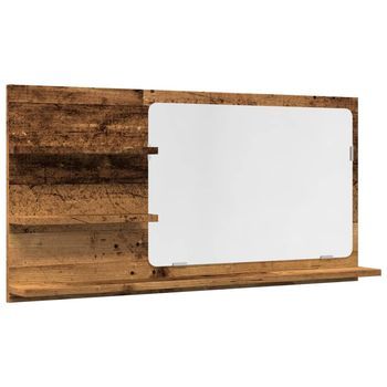 Espejo Mueble De Baño | Armario De Baño Madera Ingeniería Envejecida 90x11x45 Cm