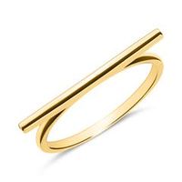 anillo con diseno de barra en oro de 9 quilates