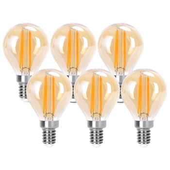 Aigostar Vintage Bombilla LED E14, 8W Equivalente a 64W,Luz Cálida 2200K, 880lm, G45 Bombilla Filamento Led,No Regulable,6 Pieza