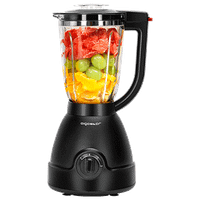 aigostar herman - batidora de vaso de 1000w vaso de cristal de 15l cuchillas de 6 hojas con diseno 3d de acero inoxidable de tipo 304 funcion p 2 velocidades 23000rpm pica hielo libre de bpa