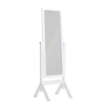 Espejo De Pie Elvis Madera Blanco 50x58x153 Cm Clp