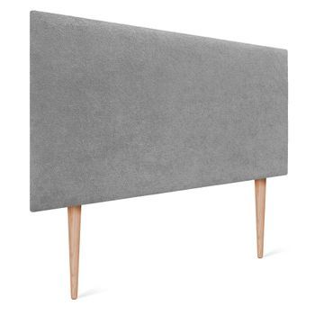 Dhome Cabecero Acabado Toalla Soft Tapizado Liso Con Patas Tejido Suave Para Pared Acústicos Cabeceros Absorbentes (100cm, 8cm - 125 Al. - Gris)