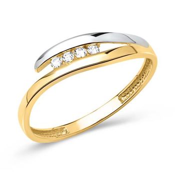 Anillo de oro amarillo y blanco de alta calidad