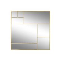espejo hierro cristal 90x2x90 dorado