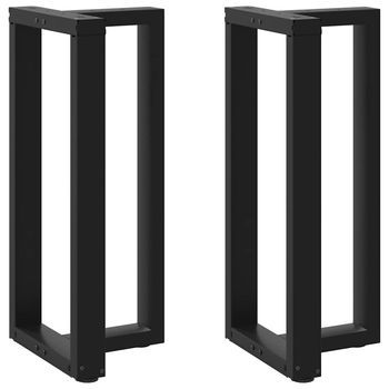 Patas De Mesa De Bar Forma T 2 Uds | Patas Para Mesa Acero Negro 40x35x(91-92) Cm