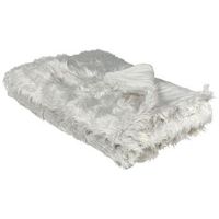 manta de acrilico gris claro 150 x 200 cm poliester pelo largo dormitorio delice