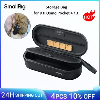 Bolsa de almacenamiento SmallRig para DJI Osmo Pocket 4/3, estuche de transporte portátil todo en uno con cordón, puede contener tarjetas SD, filtros y cables