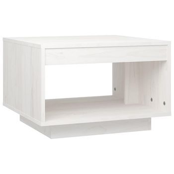 Mesa De Café - Mesa De Centro De Madera Maciza De Pino Blanco 50x50x33,5 Cm