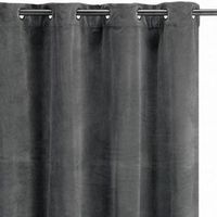 cortina lisa vivaraise elise de terciopelo algodon 100 - tonnerre - 140 x 280 cm