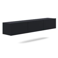 mueble tv de pared 3 puertas 180 cm paneles de aglomerado negro