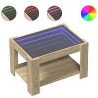 mesa de centrormesa auxiliarrmesita de centro y led madera ingenieria roble sonoma 73x53x45 cm