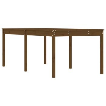 Mesa De Jardín | Mesa De Exterior Madera Maciza Pino Marrón Miel 203,5x100x76 Cm